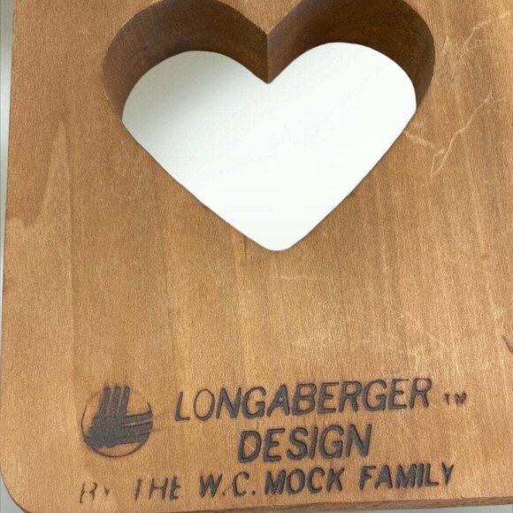 Longaberger Wooden Breadboard With Heart Cutout Design - Picture 4 of 5